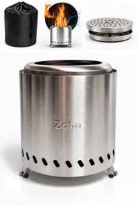 ZoSa™ Smokeless FirePit - Medium - Rookloze Vuurkorf - Ø22cm - Nu Inclusief Ø28cm Brandwerende mat!